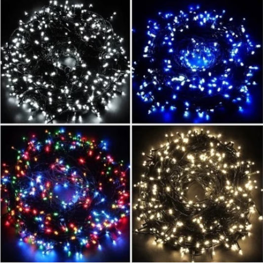 Instalatie brad cu 100 LED-uri, lungime 10m, 8 jocuri de lumini, Multicolor